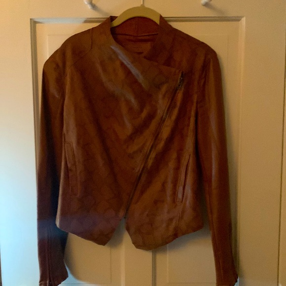 Blank NYC Jackets & Blazers - BlancNYC Faux Leather Brown Moto Jacket from Anthropologie